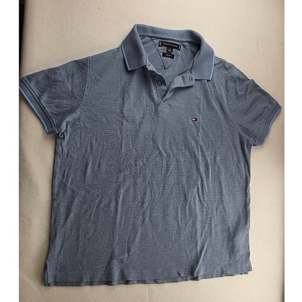 Tommy Hilfiger Blue Polo Regular Fit Shirt Size M - Picture 2 of 14